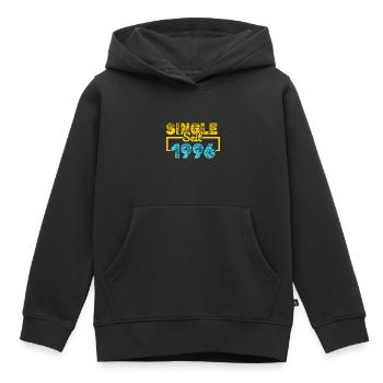 Single 1996 - Kids Premium Organic Hoodie - black - Front - AI Model Kid Male (0cm)