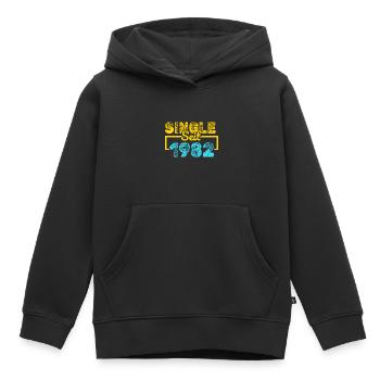 1982 - Sweat Premium à capuche enfant bio - noir - Devant - AI Model Kid Male (0cm)