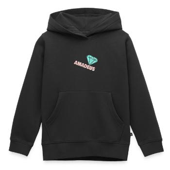 Diamant Amadeus - Sweat Premium à capuche enfant bio - noir - Devant - AI Model Kid Male (0cm)