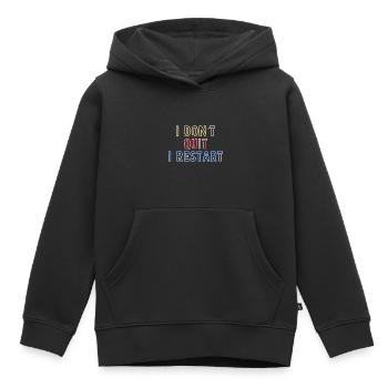 Ich gebe nicht auf. Ich mache einen Neustart. - Kinder Premium Organic Hoodie - Schwarz - Vorne - AI Model Kid Male (0cm)