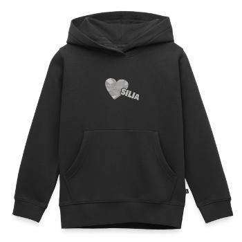 Herzchen Silia - Kinder Premium Organic Hoodie - Schwarz - Vorne - AI Model Kid Male (0cm)