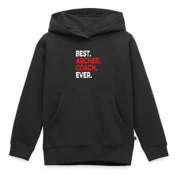 Tir à l’arc Flèche Tir à l’arc Tir à l’arc - Sweat Premium à capuche enfant bio - noir - Devant - AI Model Kid Male (0cm)