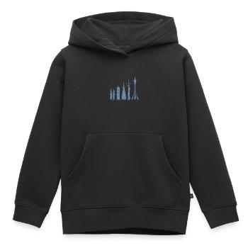 die 7 größten Gebäude der Welt - Kinder Premium Organic Hoodie - Schwarz - Vorne - AI Model Kid Male (0cm)