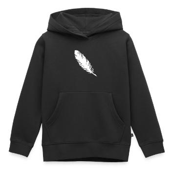 feather - Kids Premium Organic Hoodie - black - Front - AI Model Kid Male (0cm)