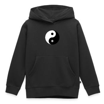 yin yang design Geschenk Tao Buddha Yoga Asien Zen - Kinder Premium Organic Hoodie - Schwarz - Vorne - AI Model Kid Male (0cm)