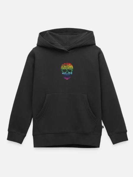Schädelfarben - Kinder Premium Organic Hoodie - Schwarz