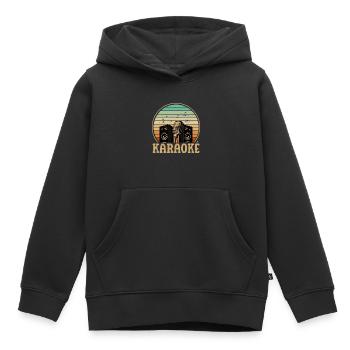 karaoké - Sweat Premium à capuche enfant bio - noir - Devant - AI Model Kid Male (0cm)