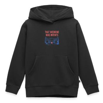 Ce week-end était intentions Camping Vacances Camper - Sweat Premium à capuche enfant bio - noir - Devant - AI Model Kid Male (0cm)