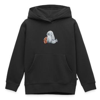 Basketball féminin - Sweat Premium à capuche enfant bio - noir - Devant - AI Model Kid Male (0cm)