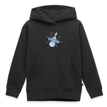 Violon Conner - Sweat Premium à capuche enfant bio - noir - Devant - AI Model Kid Male (0cm)