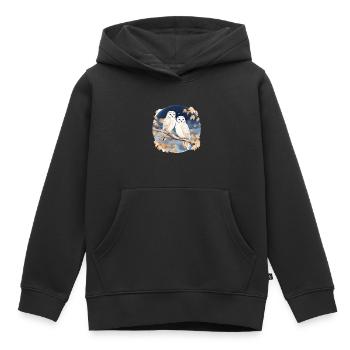 Schleiereule Eulen für einen Eulen Fan - Kinder Premium Organic Hoodie - Schwarz - Vorne - AI Model Kid Male (0cm)