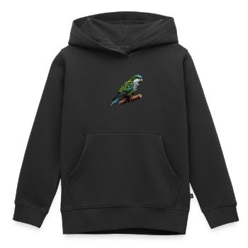 Quäker Papagei Mönch Sittich - Kinder Premium Organic Hoodie - Schwarz - Vorne - AI Model Kid Male (0cm)