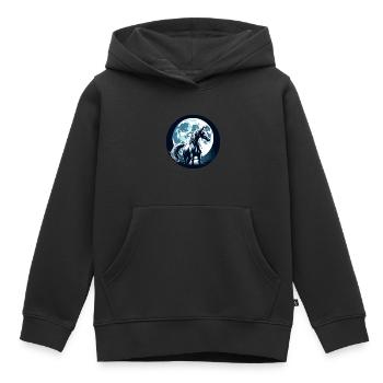 Arabische Pferdekunst - Kinder Premium Organic Hoodie - Schwarz - Vorne - AI Model Kid Male (0cm)