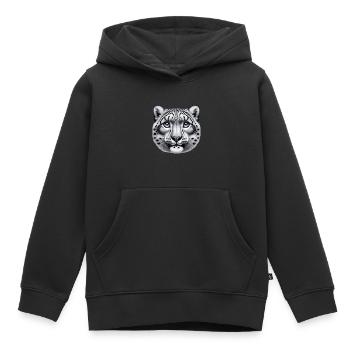 Snow Leopard Leopard White Leopard - Kids Premium Organic Hoodie - black - Front - AI Model Kid Male (0cm)