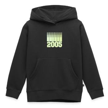 Jeu 2005 - Sweat Premium à capuche enfant bio - noir - Devant - AI Model Kid Male (0cm)