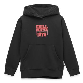1975 - Kids Premium Organic Hoodie - black - Front - AI Model Kid Male (0cm)