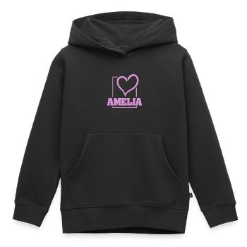 Geschenk für Amelia - Kinder Premium Organic Hoodie - Schwarz - Vorne - AI Model Kid Male (0cm)