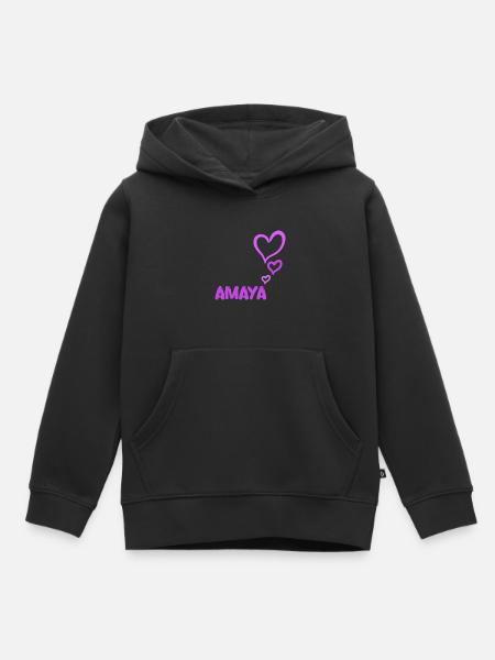 Geschenk für Amaya - Kinder Premium Organic Hoodie - Schwarz