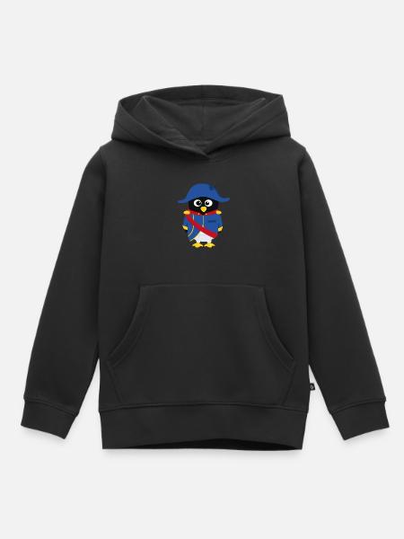 Penguin Napoleon - Kinder Premium Organic Hoodie - Schwarz