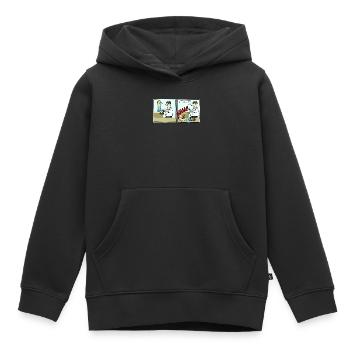 Fussballer Comic Cartoon Fussball Lustig Witzig - Kinder Premium Organic Hoodie - Schwarz - Vorne - AI Model Kid Male (0cm)