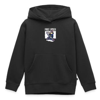 Motos moto liberté indépendance drôle - Sweat Premium à capuche enfant bio - noir - Devant - AI Model Kid Male (0cm)