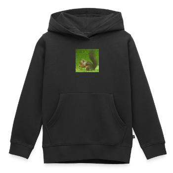 Écureuil animal animal amour amour animal amoureux - Sweat Premium à capuche enfant bio - noir - Devant - AI Model Kid Male (0cm)