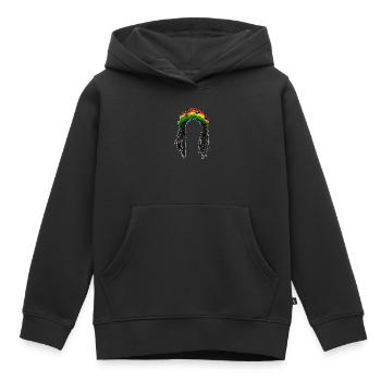 Rasta Frisur Zopf Haare Reggae Jamaika Chillen - Kinder Premium Organic Hoodie - Schwarz - Vorne - AI Model Kid Male (0cm)
