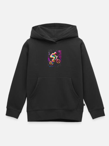 BMX - Coureur de BMX - BMX - Sweat Premium à capuche enfant bio - noir