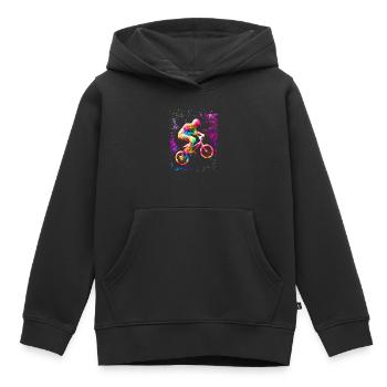 BMX pour les enfants | | de vélo BMX Vêtements Enfants - Sweat Premium à capuche enfant bio - noir - Devant - AI Model Kid Male (0cm)