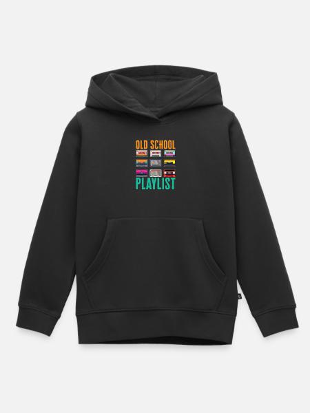 Old School-afspeellijst - Kinder Premium hoodie biologisch - zwart