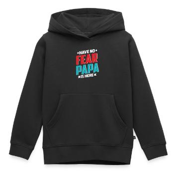 Hab keine Angst, Papa ist hier - Kinder Premium Organic Hoodie - Schwarz - Vorne - AI Model Kid Male (0cm)