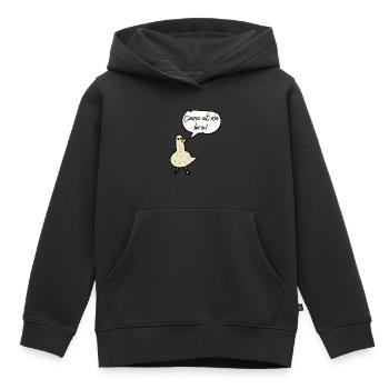 Pigeon drôle - Sweat Premium à capuche enfant bio - noir - Devant - AI Model Kid Male (0cm)