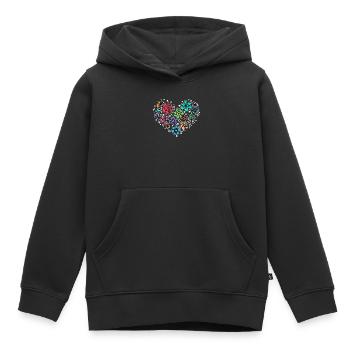 Natur Herz Blühen - Kinder Premium Organic Hoodie - Schwarz - Vorne - AI Model Kid Male (0cm)