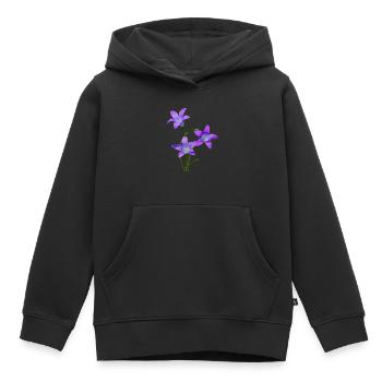 Jacinthes - Sweat Premium à capuche enfant bio - noir - Devant - AI Model Kid Male (0cm)