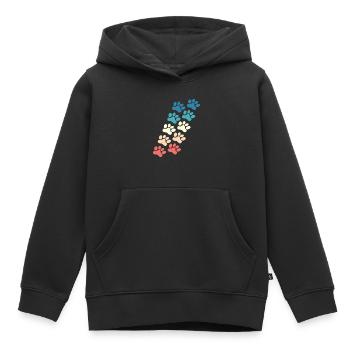 Paw Print Paw Vintage Retro - Kids Premium Organic Hoodie - black - Front - AI Model Kid Male (0cm)
