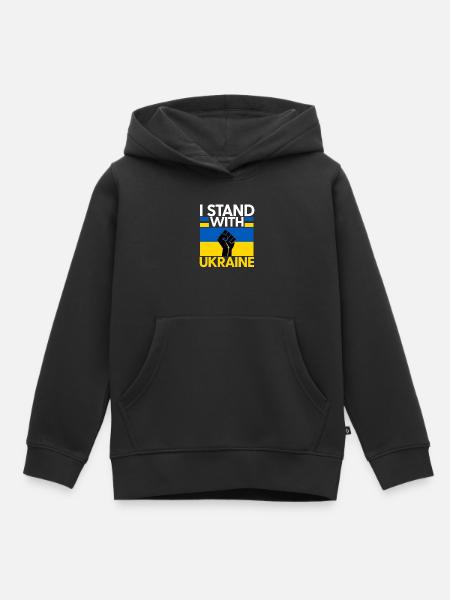 Ukraine - Kinder Premium Organic Hoodie - Schwarz