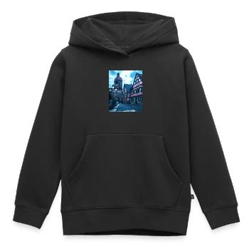 Mittelalter Stadt - Kinder Premium Organic Hoodie - Schwarz - Vorne - AI Model Kid Male (0cm)