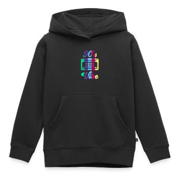 Costume rétro esthétique Party 90s Vibe Outfit - Sweat Premium à capuche enfant bio - noir - Devant - AI Model Kid Male (0cm)