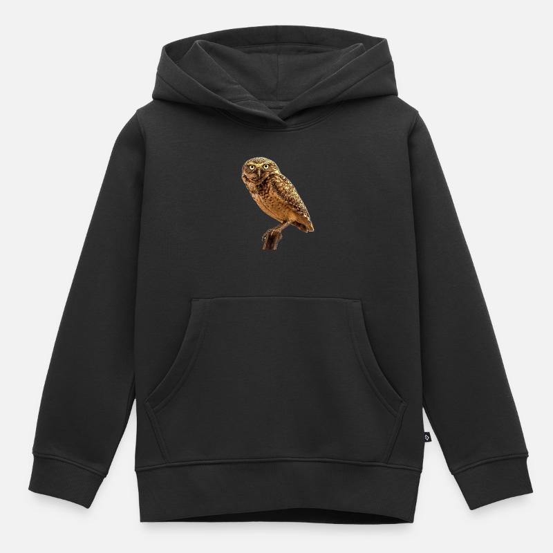 Die Eule die Eule - Kinder Premium Organic Hoodie - Schwarz