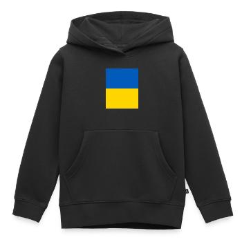 Ukraine - Sweat Premium à capuche enfant bio - noir - Devant - AI Model Kid Male (0cm)