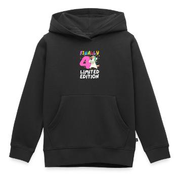 Finally 4 Limited Edition - Dabbing Unicorn - Kids Premium Organic Hoodie - black - Front - AI Model Kid Male (0cm)