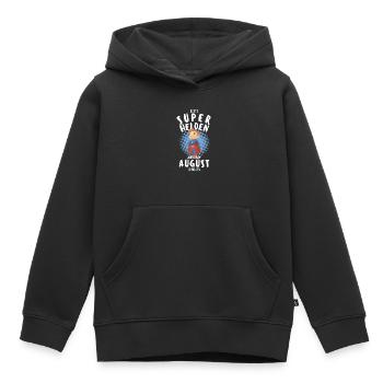 Echte Superhelden wurden im August geboren Junge - Kinder Premium Organic Hoodie - Schwarz - Vorne - AI Model Kid Male (0cm)