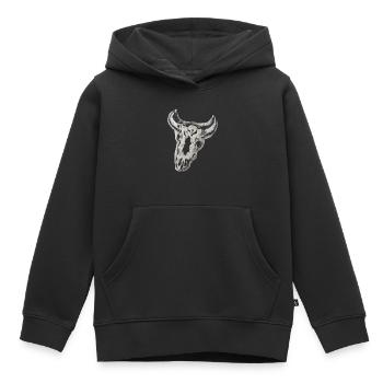 TOMZOFF Bull Skull - Kinder Premium Organic Hoodie - Schwarz - Vorne - AI Model Kid Male (0cm)