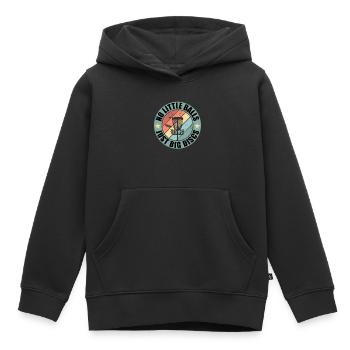 Drôle Retro Disc Golf Vintage Design - Sweat Premium à capuche enfant bio - noir - Devant - AI Model Kid Male (0cm)
