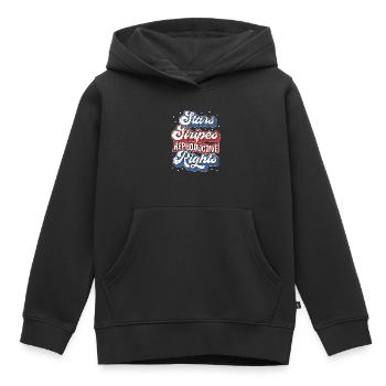 Retro Stars Stripes Reproductive Rights 4th of - Kids Premium Organic Hoodie - black - Front - AI Model Kid Male (0cm)