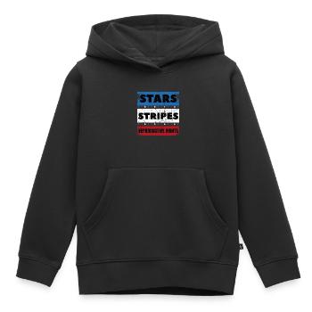 Stars Stripes Reproductive Rights distressed 4th - Kids Premium Organic Hoodie - black - Front - AI Model Kid Male (0cm)