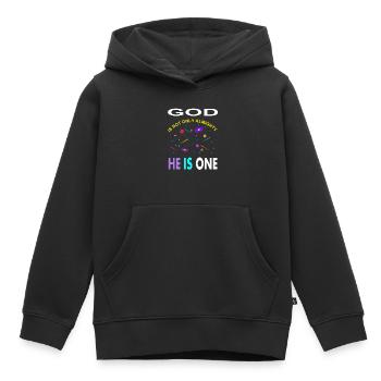Allah ist einzig Gott ist allmächtig Muslim gift - Kinder Premium Organic Hoodie - Schwarz - Vorne - AI Model Kid Male (0cm)