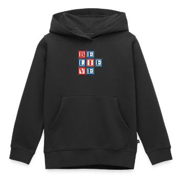 Croire 2 - Sweat Premium à capuche enfant bio - noir - Devant - AI Model Kid Male (0cm)