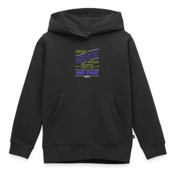 don informatique doigts d’humour éthique - Sweat Premium à capuche enfant bio - noir - Devant - AI Model Kid Male (0cm)