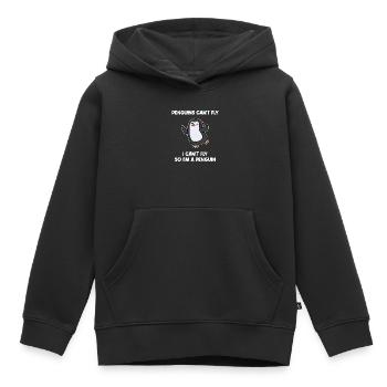 Penguin Animal Zoo Déclaration humoristique Oiseau Pôle Sud - Sweat Premium à capuche enfant bio - noir - Devant - AI Model Kid Male (0cm)